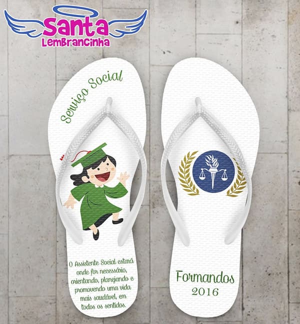 Chinelo Formatura serviço social Personalizado - COD 2535