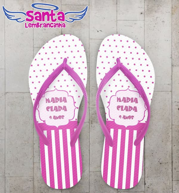 Chinelo Infantil Personalizado, Festa do Pijama - COD 2194