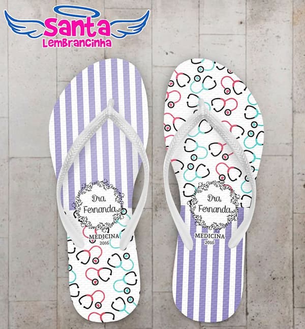 Chinelo Formatura Medicina Listras Personalizado - COD 2870