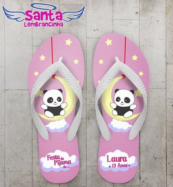 Chinelo Festa do Pijama, Panda Personalizado - COD 2425