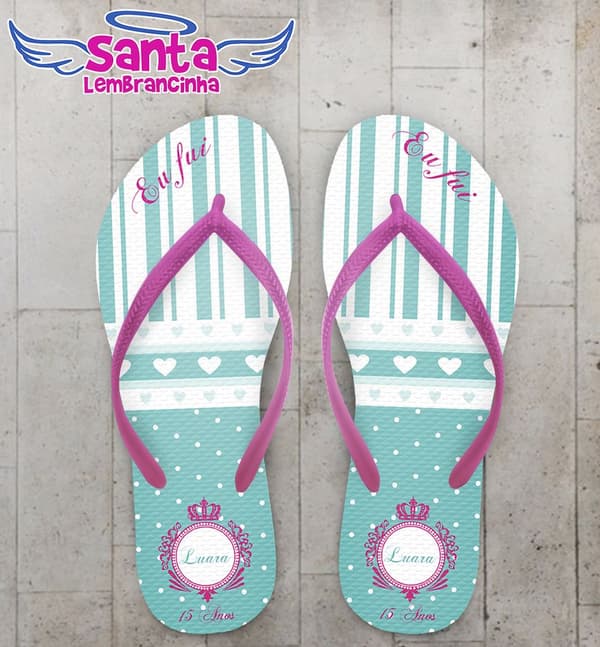 Chinelo 15 anos Personalizado, Tiffany - COD 2177