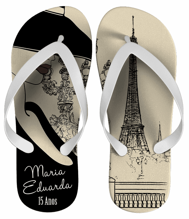 Chinelo Paris 15 anos Personalizado - COD 2116