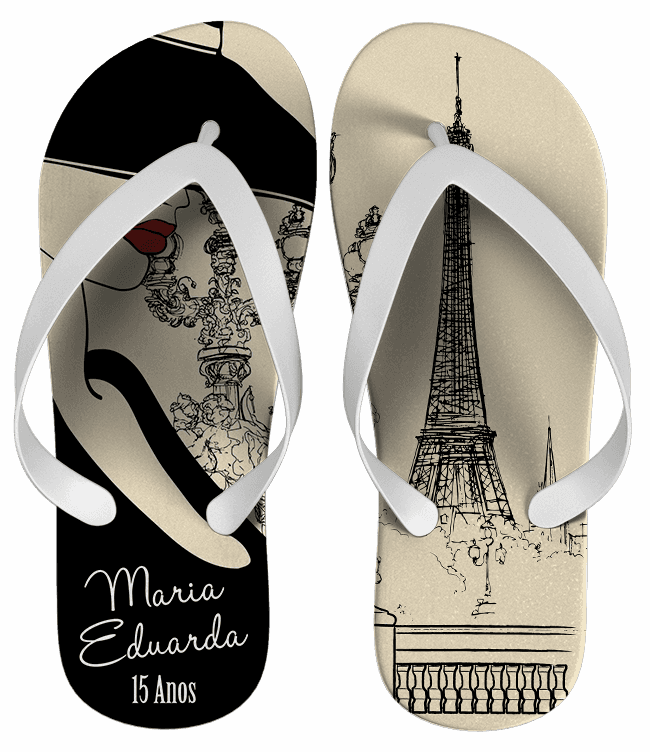 Chinelo Paris 15 anos Personalizado - COD 2116