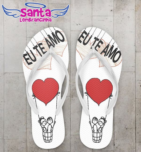 Chinelo Dia dos Namorados Personalizado, Eu te Amo - COD 2353