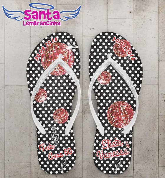 Chinelo Festa Anos 60 Personalizado - COD 2282