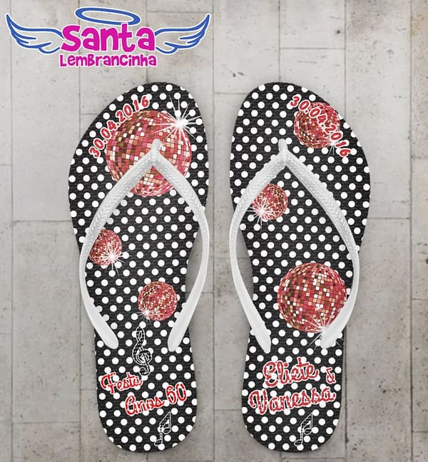 Chinelo Festa Anos 60 Personalizado - COD 2282
