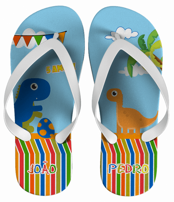 Chinelo Infantil Dinossauro Personalizado - COD 1623