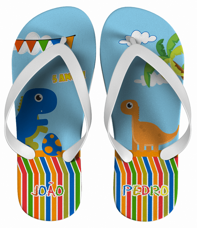 Chinelo Infantil Dinossauro Personalizado - COD 1623
