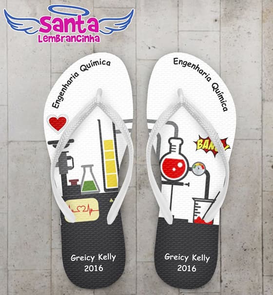 Chinelo Formatura Engenharia Química Personalizado - COD 2024