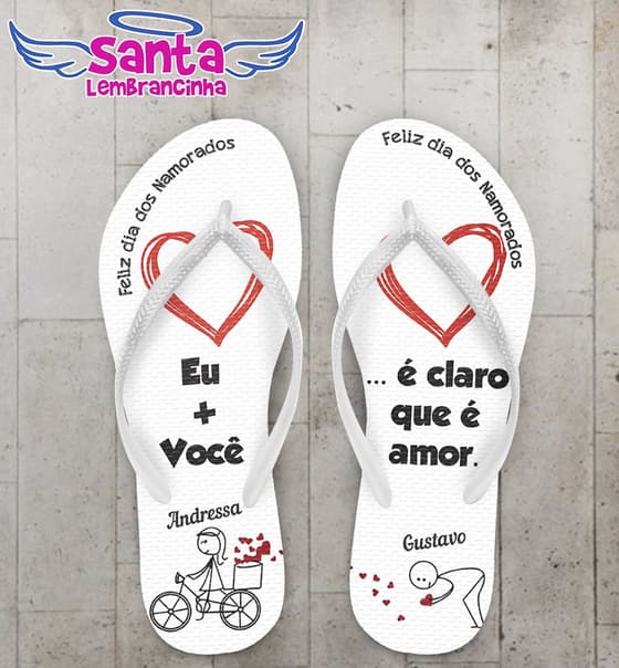 Chinelo Dia dos Namorados Personalizado - COD 1766