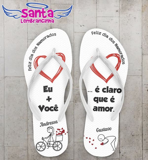 Chinelo Dia dos Namorados Personalizado - COD 1766