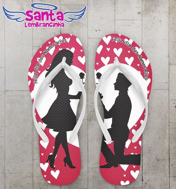 Chinelo Dia dos Namorados Personalizado, Aceita? - COD 2357
