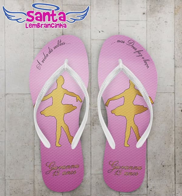 Chinelo 15 Anos Debutante Bailarina Personalizado - COD 2385