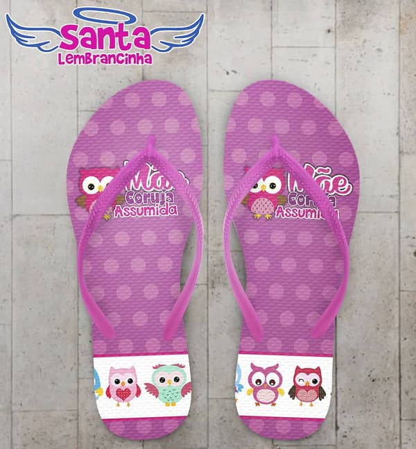 Chinelo Dia das Mães Personalizado, Coruja - COD 2009