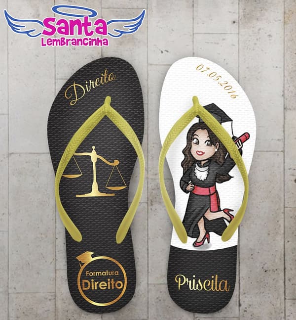 Chinelo Formatura Direito Personalizado - COD 2377