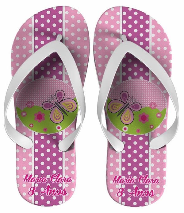 Chinelo Infantil Borboleta Personalizado - COD 2568