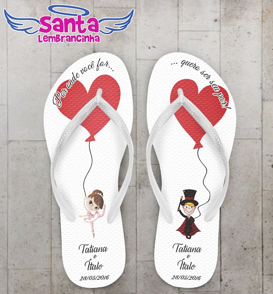 Chinelo Casamento Personalizado, Bailarina e Magico - COD 2439