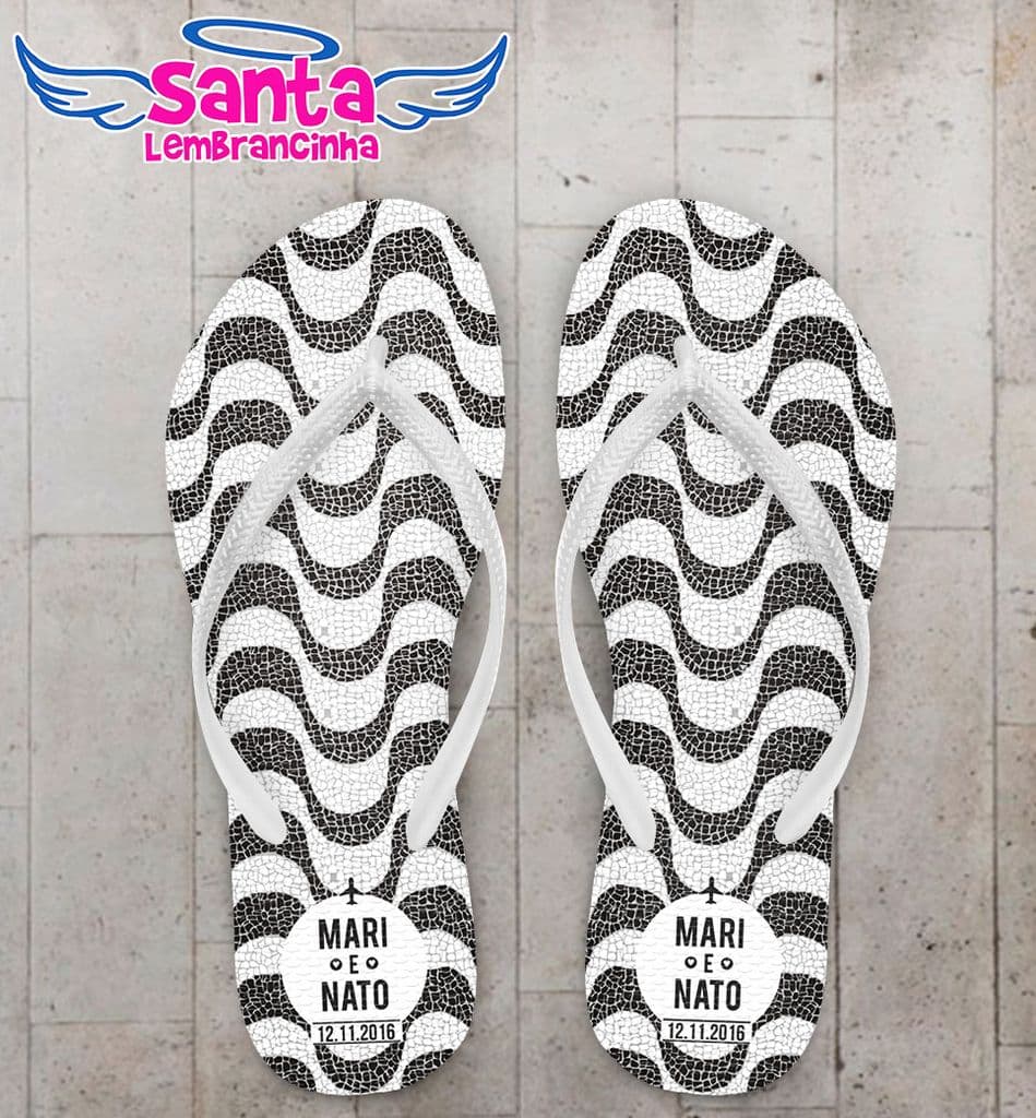 Chinelo Casamento Personalizado, Calçadão de Copacabana - COD 2760