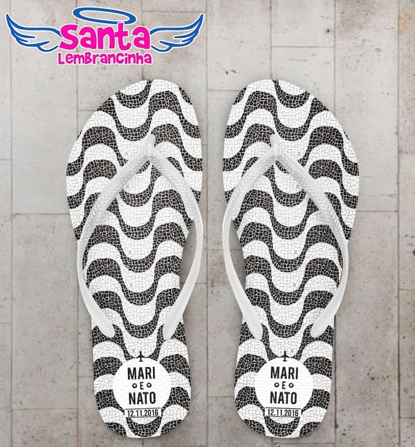 Chinelo Casamento Personalizado, Calçadão de Copacabana - COD 2760