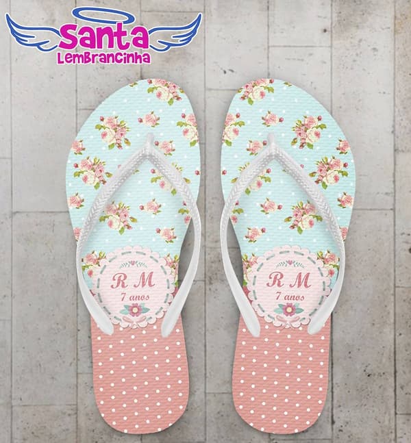 Chinelo Festa Infantil Floral - COD 2386