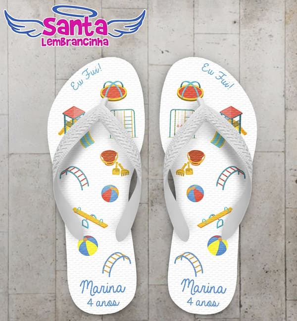 Chinelo Aniversário Infantil no Parque Personalizado - COD 2624