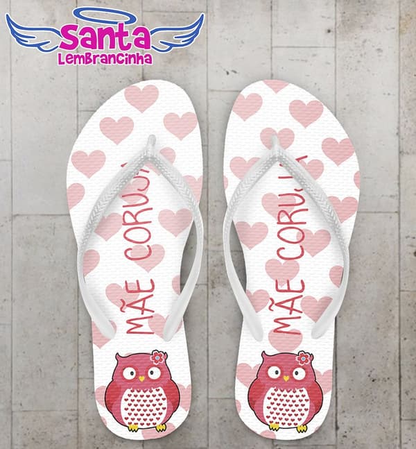 Chinelo Dia das Mães Personalizado, Coruja - COD 2375