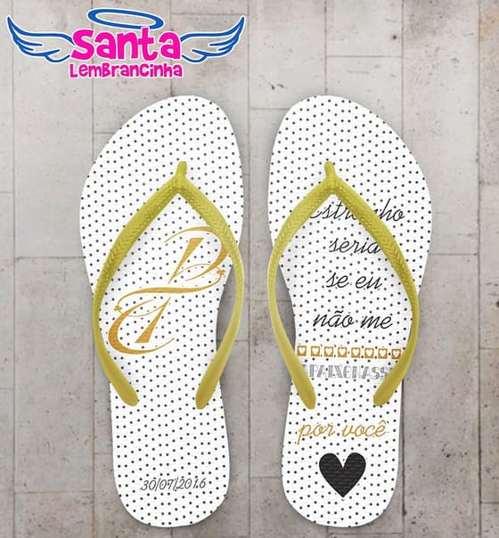 Chinelo Casamento Personalizado, Frase - COD 2867
