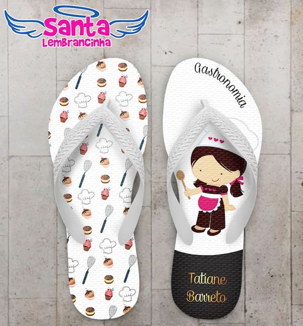 Chinelo Formatura Gastronomia Personalizado - COD 2831
