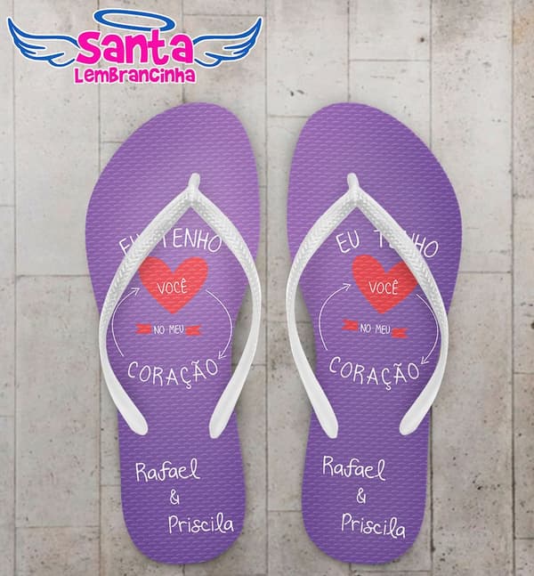 Chinelo Casamento Personalizado, Roxo - COD 2854