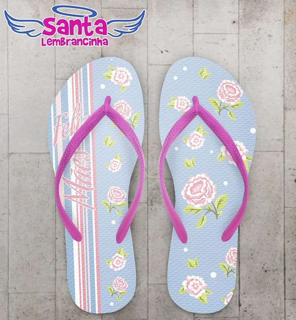 Chinelo dia das Mães personalizado, Azul - COD 2164