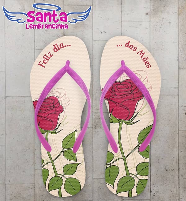 Chinelo dia das Mães personalizado, Rosa - COD 2166