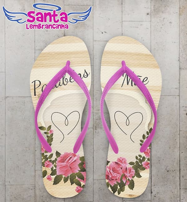 Chinelo dia das Mães personalizado, Parabéns Mãe - COD 2167