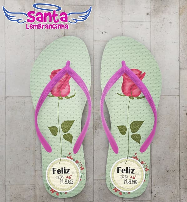 Chinelo dia das Mães personalizado, Verde - COD 2168