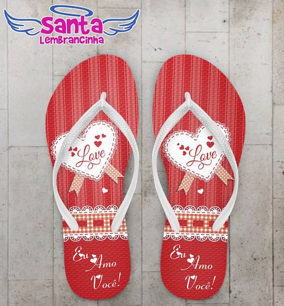 Chinelo Dia dos Namorados Eu amo você - COD 2359