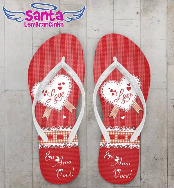 Chinelo Dia dos Namorados Eu amo você - COD 2359