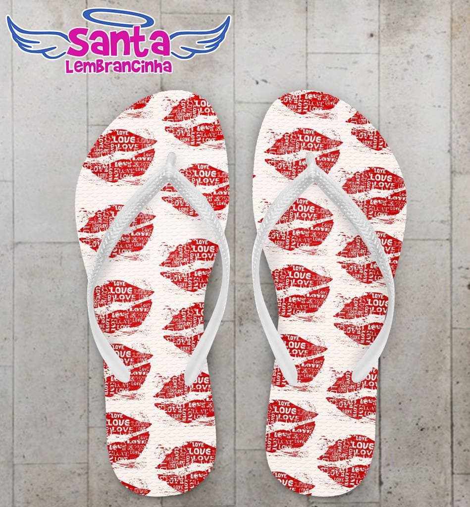 Chinelo Dia dos Namorados Beijos - COD 2365