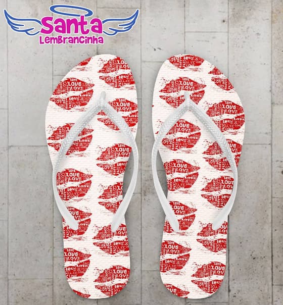 Chinelo Dia dos Namorados Beijos - COD 2365