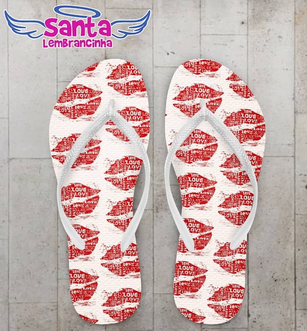Chinelo Dia dos Namorados Beijos - COD 2365