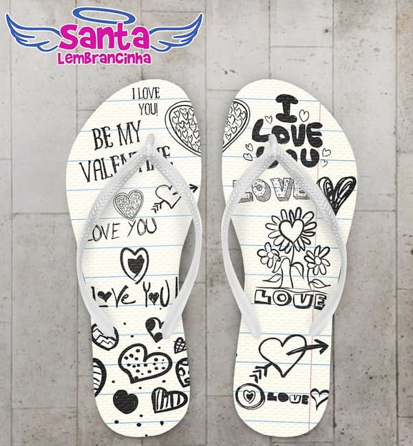 Chinelo Dia dos Namorados I Love You - COD 2367