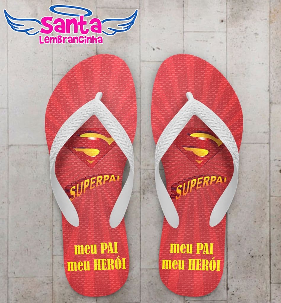Chinelo Dia dos Pais Personalizado, Feliz dia dos Pais, Super Pai - COD 2797