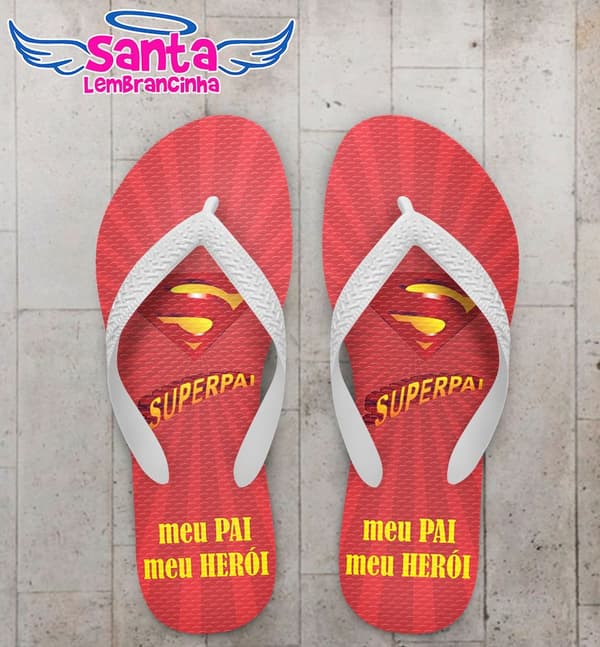 Chinelo Dia dos Pais Personalizado, Feliz dia dos Pais, Super Pai - COD 2797