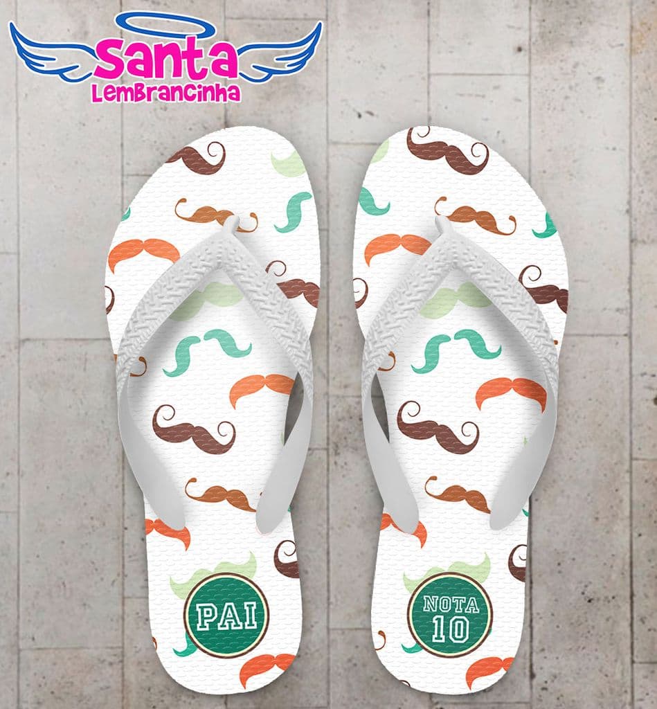 Chinelo Dia dos Pais Personalizado, Feliz dia dos Pais, Bigode - COD 2801