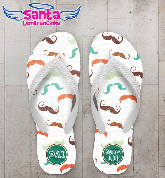 Chinelo Dia dos Pais Personalizado, Feliz dia dos Pais, Bigode - COD 2801