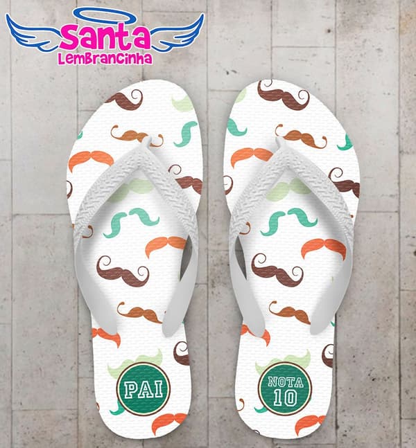 Chinelo Dia dos Pais Personalizado, Feliz dia dos Pais, Bigode - COD 2801