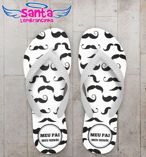 Chinelo Dia dos Pais Personalizado, Bigode, Feliz dia dos Pais - COD 2805