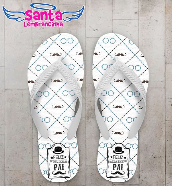 Chinelo Dia dos Pais Personalizado, Feliz dia dos Pais, Bigodes - COD 2809