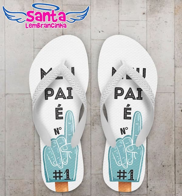 Chinelo Dia dos Pais Personalizado, Feliz dia dos Pais, Número 1 - COD 2810