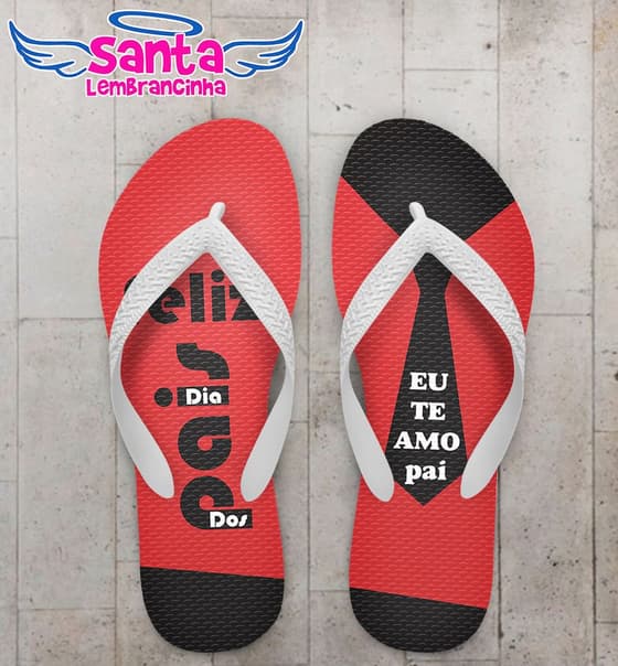 Chinelo Dia dos Pais Personalizado, Feliz dia dos Pais - Gravata - COD 2811