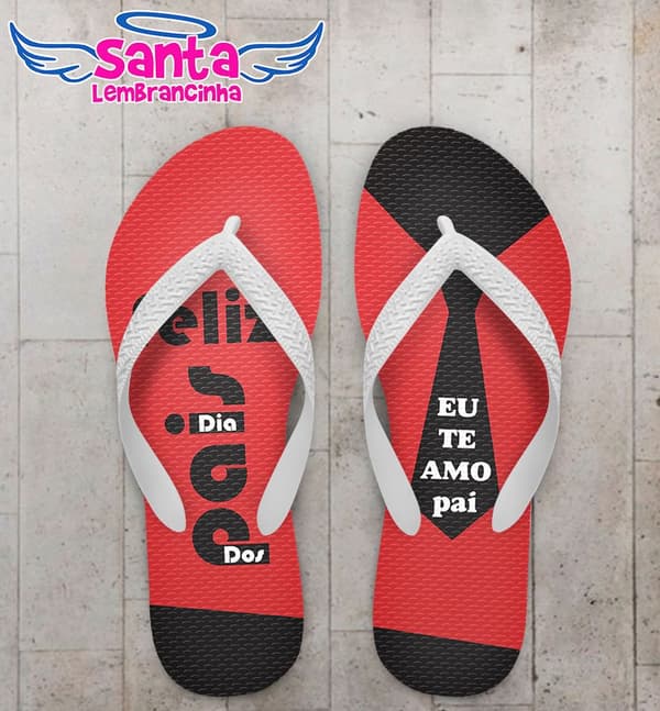 Chinelo Dia dos Pais Personalizado, Feliz dia dos Pais - Gravata - COD 2811