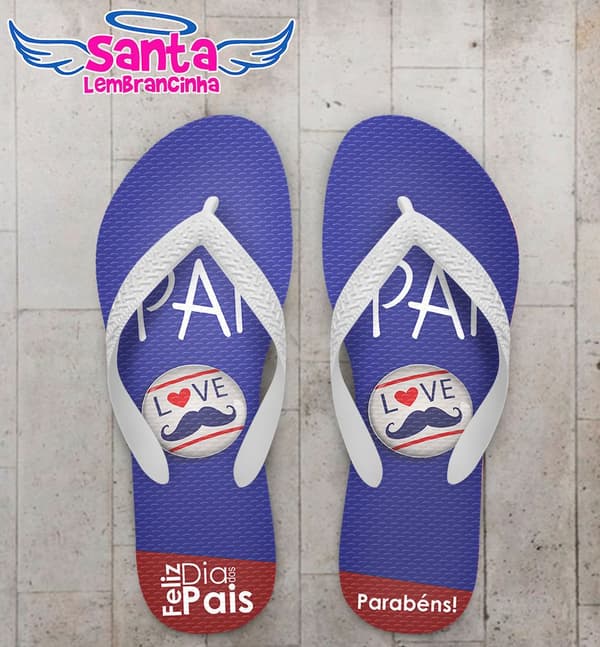 Chinelo Dia dos Pais Personalizado, Feliz dia dos Pais - COD 2812